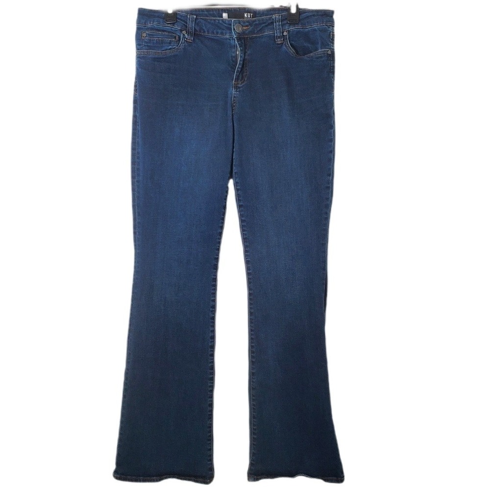 Kut from the Kloth Dark Wash Flare Jeans Womens Size 12 KP258ME7N Stretch Denim